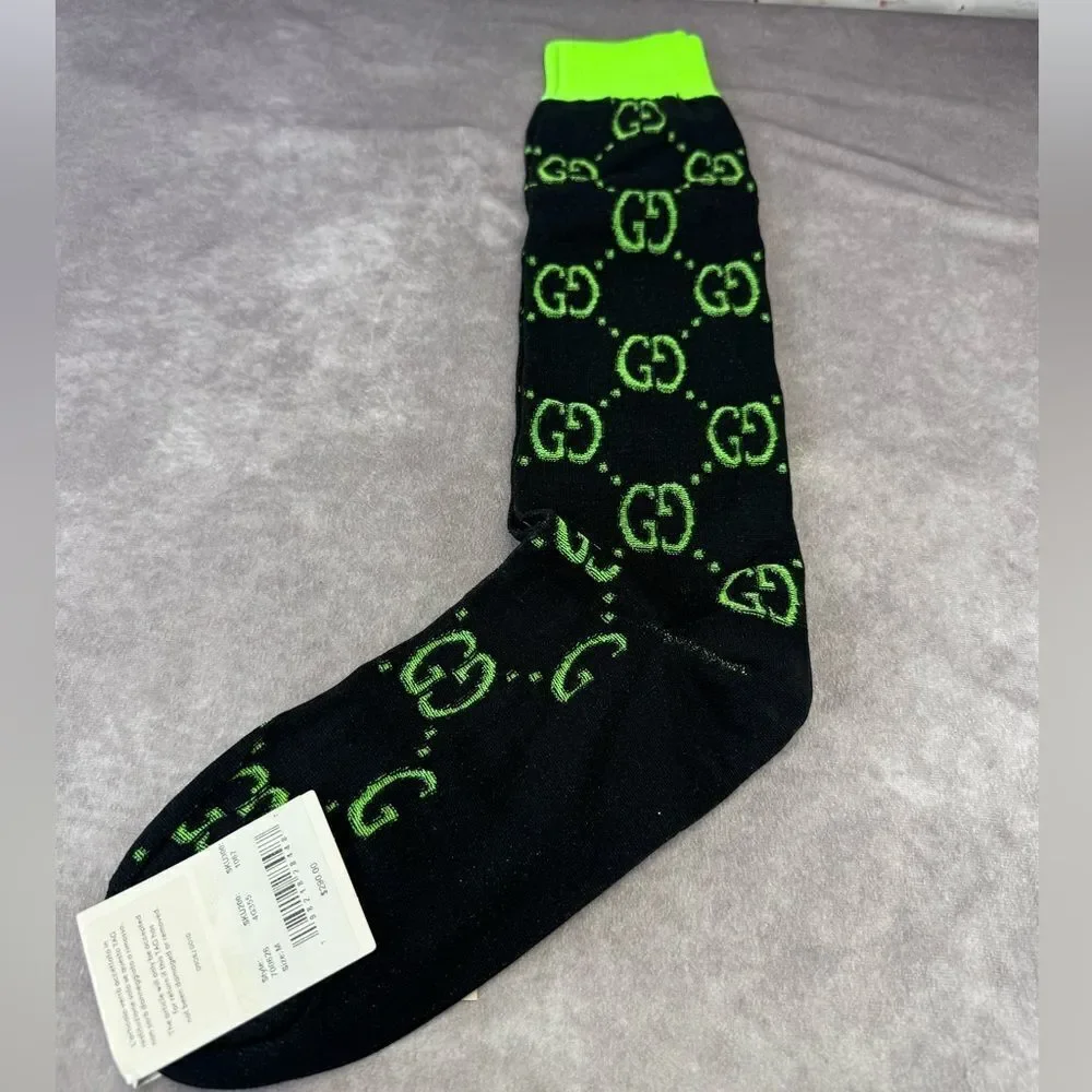 GUCCI New Interlocking G Jacquard Socks Green Black Medium 700626